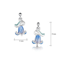 Bluebell Enamel Drop Earrings in Sterling Silver by Sheila Fleet Jewellery