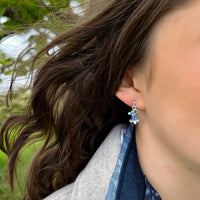 Bluebell Enamel Drop Earrings in Sterling Silver by Sheila Fleet Jewellery