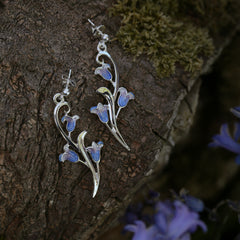 Bluebell Dress Drop Earrings in Sterling Silver by Sheila Fleet Jewellery
