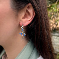 Bluebell Dress Drop Earrings in Sterling Silver by Sheila Fleet Jewellery
