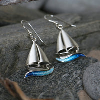 Orkney Yole Dress Drop Earrings in Tempest Enamel by Sheila Fleet Jewellery