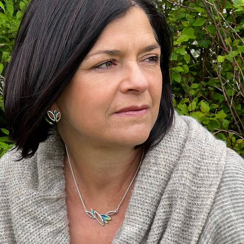 Seasons Silver Necklace in Summer Enamel