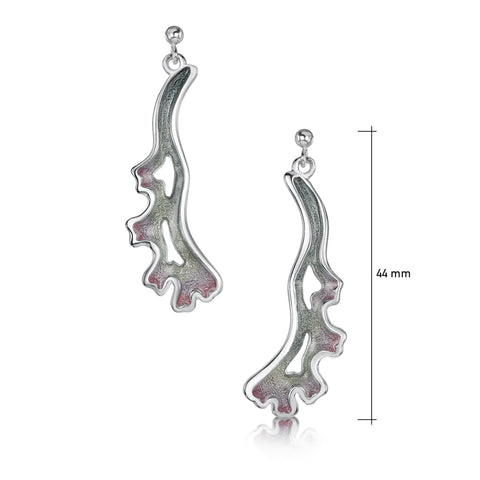 Sea Moss Dress Drop Earrings in Mill Sands Enamel by Sheila Fleet Jewellery