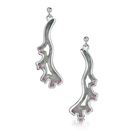 Sea Moss Dress Drop Earrings in Mill Sands Enamel by Sheila Fleet Jewellery