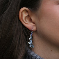 Sea Moss Dress Drop Earrings in Sea Blue Enamel by Sheila Fleet Jewellery