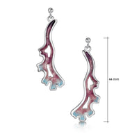 Sea Moss Dress Drop Earrings in Sea Pink Enamel by Sheila Fleet Jewellery