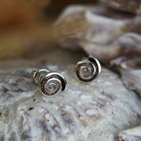 Skara Spiral Small Stud Earrings in Earth Enamel by Sheila Fleet Jewellery