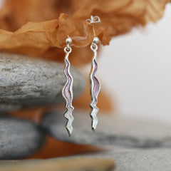 River Ripples Dress Drop Earrings in Champagne Enamel by Sheila Fleet Jewellery