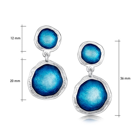 Lunar Bright Occasion Drop Earrings in Tropical Enamel by Sheila Fleet Jewellery