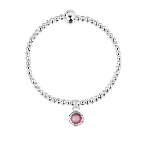 Lunar Stretch Bracelet in Hot Pink Enamel by Sheila Fleet