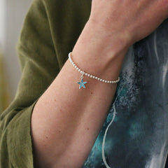 Starfish Stretch Bracelet in Shallows Enamel by Sheila Fleet Jewellery