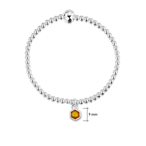 Honeycomb Stretch Bracelet in Honey Enamel By Sheila Fleet