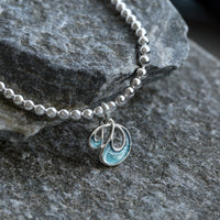 Storm Enamel Stretch Bracelet in Sterling Silver