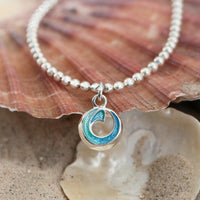 Atlantic Breaker Stretch Bracelet in Shallows Enamel by Sheila Fleet Jewellery