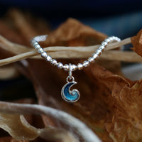 Breckon Stretch Bracelet in Peacock Enamel by Sheila Fleet Jewellery