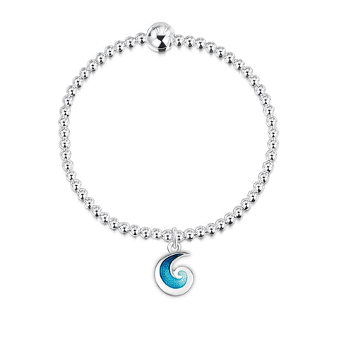 Breckon Stretch Bracelet in Peacock Enamel by Sheila Fleet