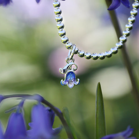 Bluebell Enamel Stretch Bracelet in Sterling Silver by Sheila Fleet Jewellery