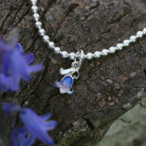 Bluebell Enamel Stretch Bracelet in Sterling Silver by Sheila Fleet Jewellery