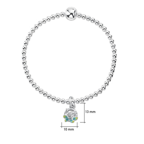 Wren Silver Stretch Bracelet in Summer Enamel By Sheila Fleet Jewellery