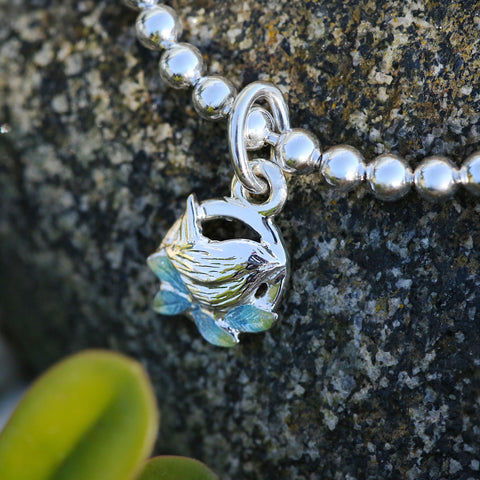 Wren Silver Stretch Bracelet in Summer Enamel by Sheila Fleet Jewellery