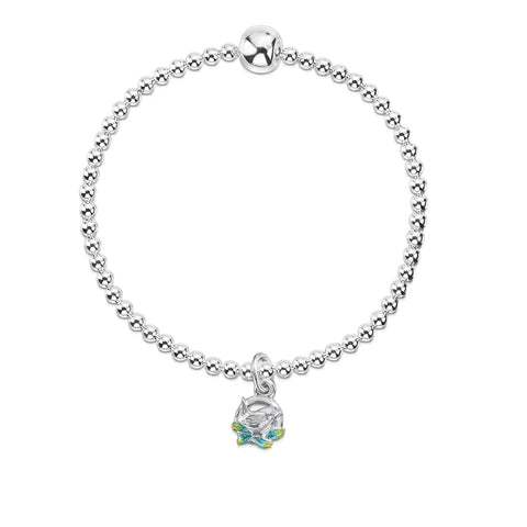 Wren Silver Stretch Bracelet in Summer Enamel By Sheila Fleet Jewellery