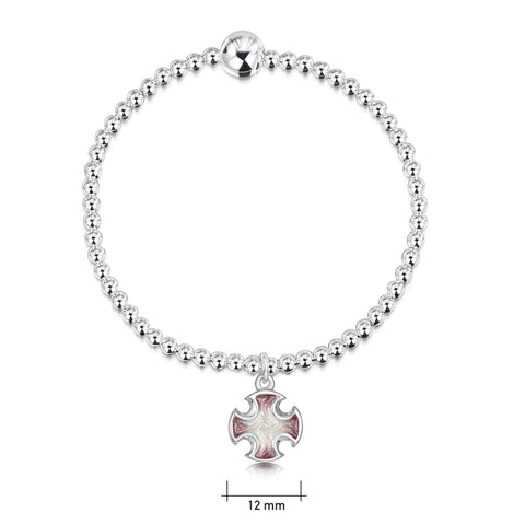 Sinclair Cross Stretch Bracelet in Champagne Enamel by Sheila Fleet Jewellery