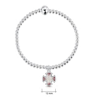 Sinclair Cross Stretch Bracelet in Champagne Enamel by Sheila Fleet Jewellery