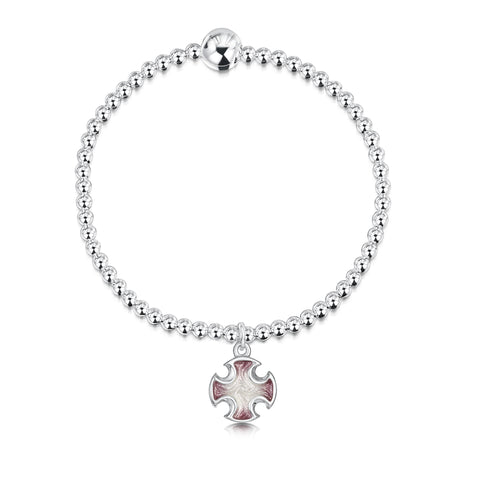 Sinclair Cross Stretch Bracelet in Champagne Enamel by Sheila Fleet Jewellery