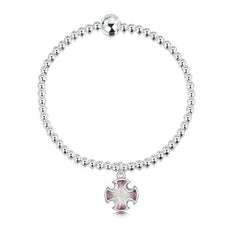 Sinclair Cross Stretch Bracelet in Champagne Enamel by Sheila Fleet Jewellery