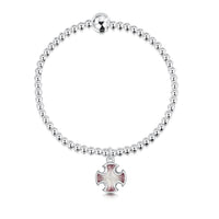 Sinclair Cross Stretch Bracelet in Champagne Enamel by Sheila Fleet Jewellery
