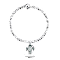 Sinclair Cross Stretch Bracelet in Moss Grey Enamel by Sheila Fleet Jewellery