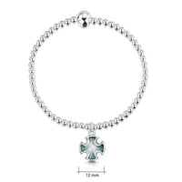 Sinclair Cross Stretch Bracelet in Silver Grey Enamel by Sheila Fleet Jewellery