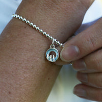 Orkney Spirit Stretch Bracelet in Blue Grey Enamel by Sheila Fleet Jewellery