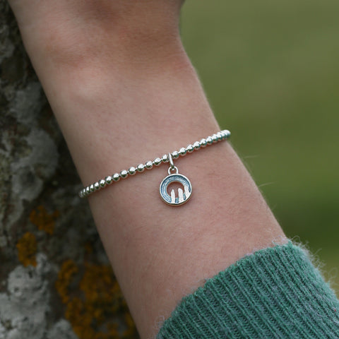 Orkney Spirit Stretch Bracelet in Blue Grey Enamel by Sheila Fleet Jewellery