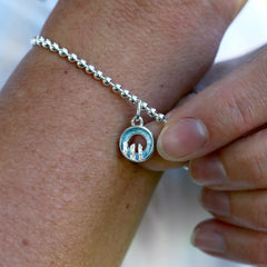 Orkney Spirit Stretch Bracelet in Blue Grey Enamel by Sheila Fleet Jewellery