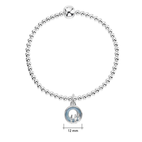 Orkney Spirit Stretch Bracelet in Blue Grey Enamel by Sheila Fleet Jewellery