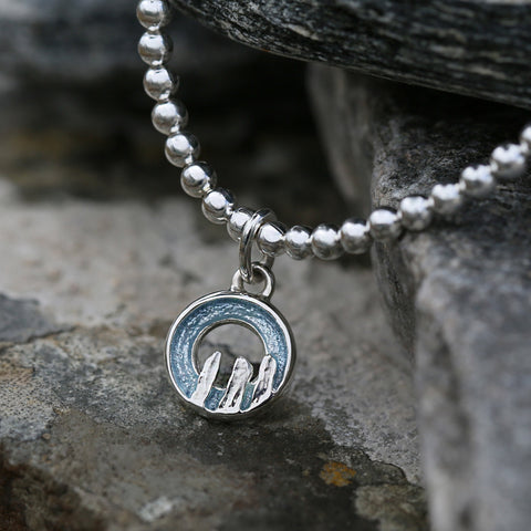 Orkney Spirit Stretch Bracelet in Blue Grey Enamel by Sheila Fleet Jewellery