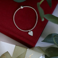 Secret Hearts Stretch Bracelet in Frost Enamel by Sheila Fleet Jewellery