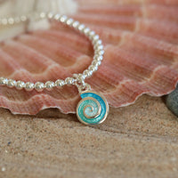 Skara Spiral Stretch Bracelet in Shallows Enamel by Sheila Fleet Jewellery