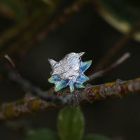 Wren Silver Lapel Pin in Summer Enamel by Sheila Fleet Jewellery