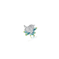 Wren Silver Lapel Pin in Summer Enamel by Sheila Fleet Jewellery