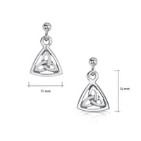 Book of Kells Trinity Knot Small Drop Earrings in Sterling Silver by Sheila Fleet Jewellery