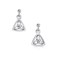 Book of Kells Trinity Knot Small Drop Earrings in Sterling Silver by Sheila Fleet Jewellery