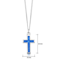 Halo Cross in Blue Enamel by Sheila Fleet Jewellery