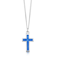 Halo Cross in Blue Enamel by Sheila Fleet Jewellery
