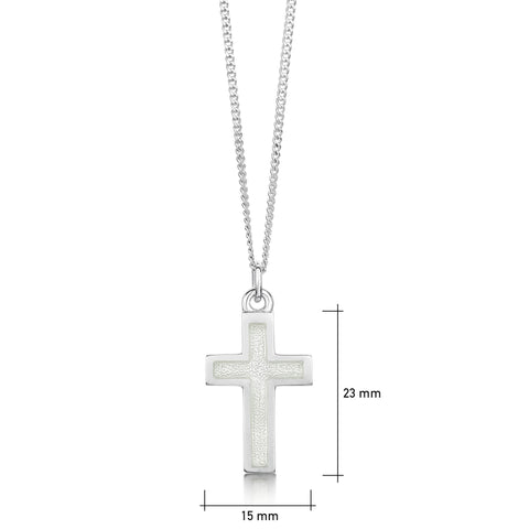 Halo Cross in Crystal Enamel by Sheila Fleet Jewellery