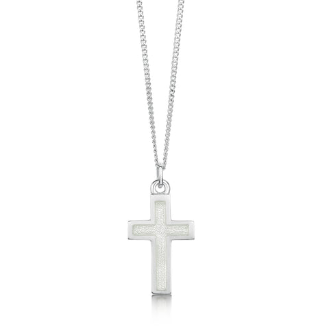 Halo Cross in Crystal Enamel by Sheila Fleet Jewellery