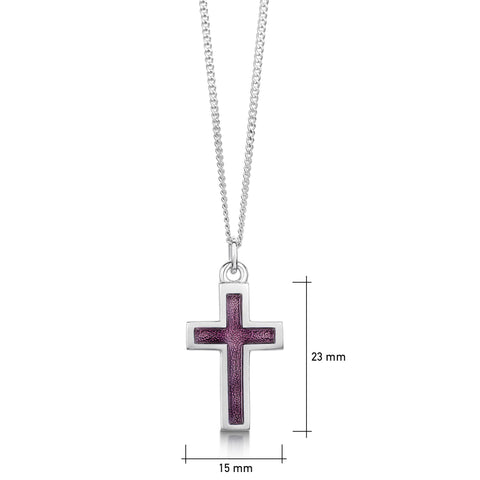 Halo Cross in Pink Enamel by Sheila Fleet Jewellery