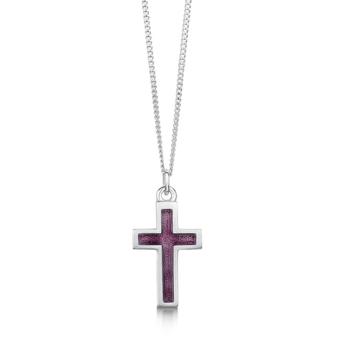 Halo Cross in Pink Enamel by Sheila Fleet Jewellery