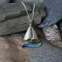Orkney Yole Small Pendant in Tempest Enamel by Sheila Fleet Jewellery